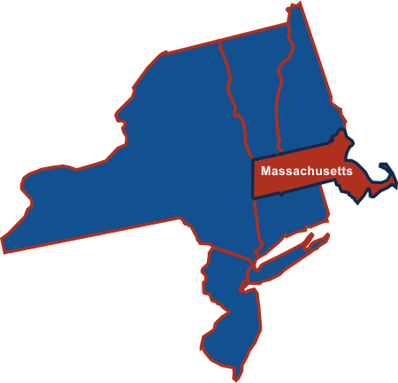 Massachusetts and its neighboring counties